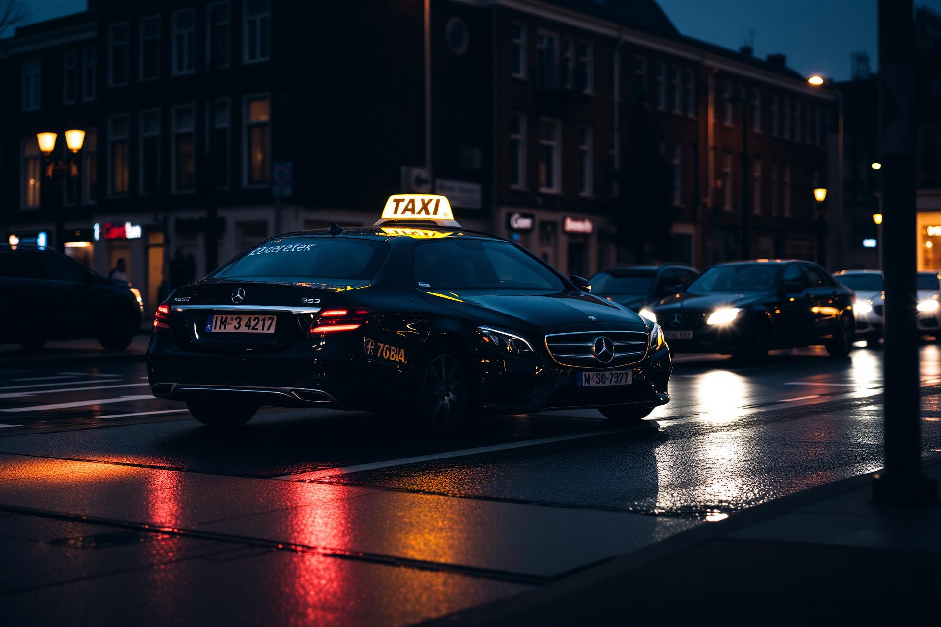 Luxe zwarte taxi in Nederland